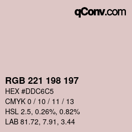 Color code: RGB 221 198 197 | qconv.com