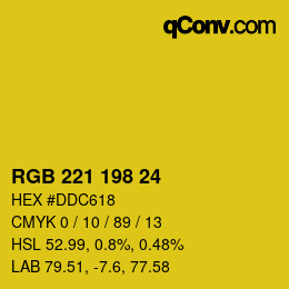 Color code: RGB 221 198 24 | qconv.com