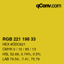 Color code: RGB 221 198 33 | qconv.com