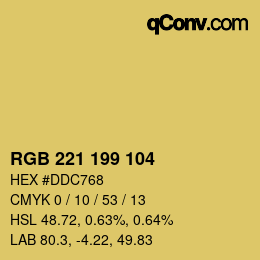 Color code: RGB 221 199 104 | qconv.com