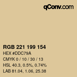 カラーコード: RGB 221 199 154 | qconv.com