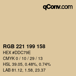 Color code: RGB 221 199 158 | qconv.com