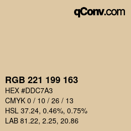 カラーコード: RGB 221 199 163 | qconv.com