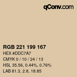 カラーコード: RGB 221 199 167 | qconv.com
