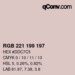 Color code: RGB 221 199 197 | qconv.com