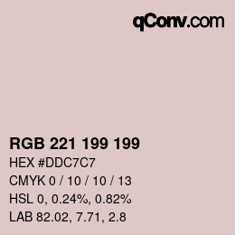 Color code: RGB 221 199 199 | qconv.com