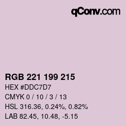 Color code: RGB 221 199 215 | qconv.com