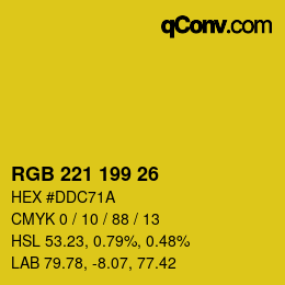 カラーコード: RGB 221 199 26 | qconv.com