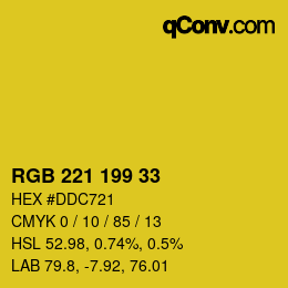 Color code: RGB 221 199 33 | qconv.com