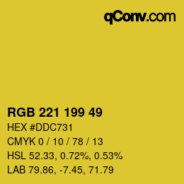 Color code: RGB 221 199 49 | qconv.com