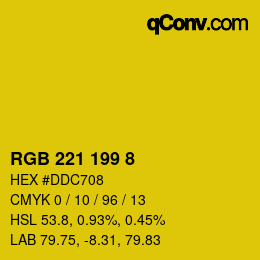 Color code: RGB 221 199 8 | qconv.com