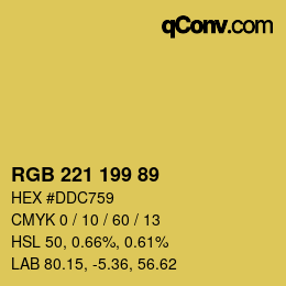 Color code: RGB 221 199 89 | qconv.com
