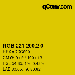 カラーコード: RGB 221 200.2 0 | qconv.com