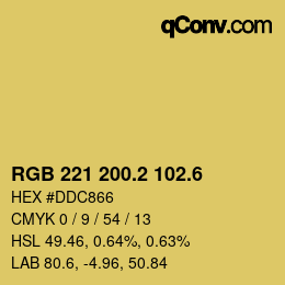 カラーコード: RGB 221 200.2 102.6 | qconv.com