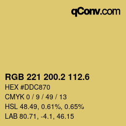 カラーコード: RGB 221 200.2 112.6 | qconv.com