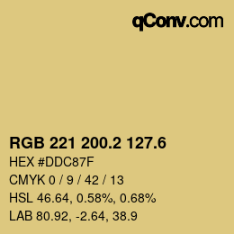 カラーコード: RGB 221 200.2 127.6 | qconv.com