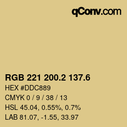 カラーコード: RGB 221 200.2 137.6 | qconv.com
