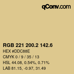 カラーコード: RGB 221 200.2 142.6 | qconv.com