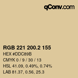 カラーコード: RGB 221 200.2 155 | qconv.com