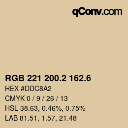 カラーコード: RGB 221 200.2 162.6 | qconv.com