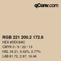 カラーコード: RGB 221 200.2 172.6 | qconv.com