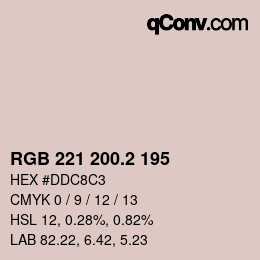 カラーコード: RGB 221 200.2 195 | qconv.com