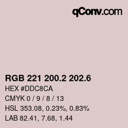 カラーコード: RGB 221 200.2 202.6 | qconv.com