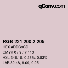 カラーコード: RGB 221 200.2 205 | qconv.com