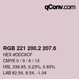 カラーコード: RGB 221 200.2 207.6 | qconv.com