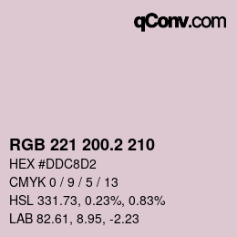 カラーコード: RGB 221 200.2 210 | qconv.com