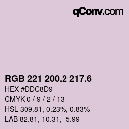 カラーコード: RGB 221 200.2 217.6 | qconv.com