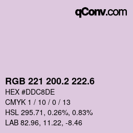 カラーコード: RGB 221 200.2 222.6 | qconv.com