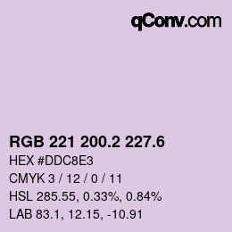 カラーコード: RGB 221 200.2 227.6 | qconv.com