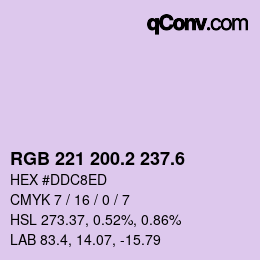 カラーコード: RGB 221 200.2 237.6 | qconv.com