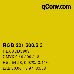 カラーコード: RGB 221 200.2 3 | qconv.com