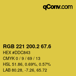 カラーコード: RGB 221 200.2 67.6 | qconv.com