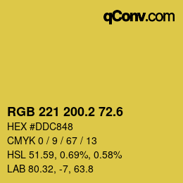 カラーコード: RGB 221 200.2 72.6 | qconv.com