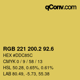 カラーコード: RGB 221 200.2 92.6 | qconv.com