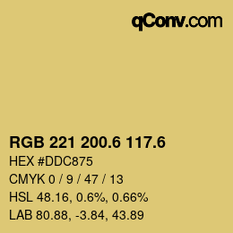 カラーコード: RGB 221 200.6 117.6 | qconv.com