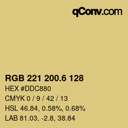 カラーコード: RGB 221 200.6 128 | qconv.com