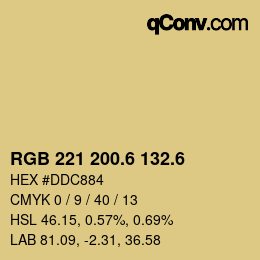 カラーコード: RGB 221 200.6 132.6 | qconv.com