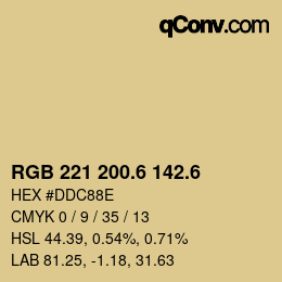 カラーコード: RGB 221 200.6 142.6 | qconv.com