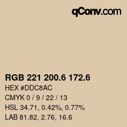 カラーコード: RGB 221 200.6 172.6 | qconv.com