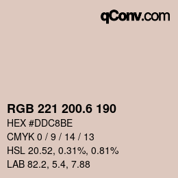 カラーコード: RGB 221 200.6 190 | qconv.com