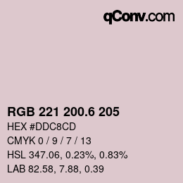 カラーコード: RGB 221 200.6 205 | qconv.com