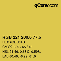 カラーコード: RGB 221 200.6 77.6 | qconv.com