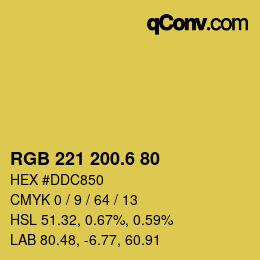 カラーコード: RGB 221 200.6 80 | qconv.com
