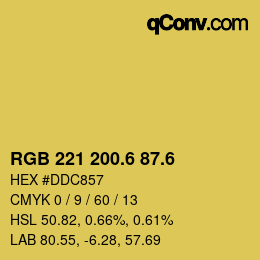 カラーコード: RGB 221 200.6 87.6 | qconv.com