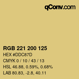 Color code: RGB 221 200 125 | qconv.com