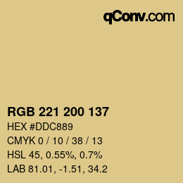 Color code: RGB 221 200 137 | qconv.com